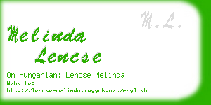 melinda lencse business card